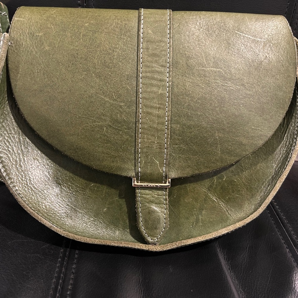 Clare V. LUCE Saddle Olive Green Crossbody/ Shoulder Bag